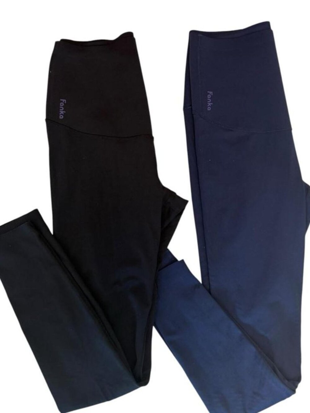 LOT OF 2 FANKA Navy and Black High Waisted Compression Leggings, Size Small